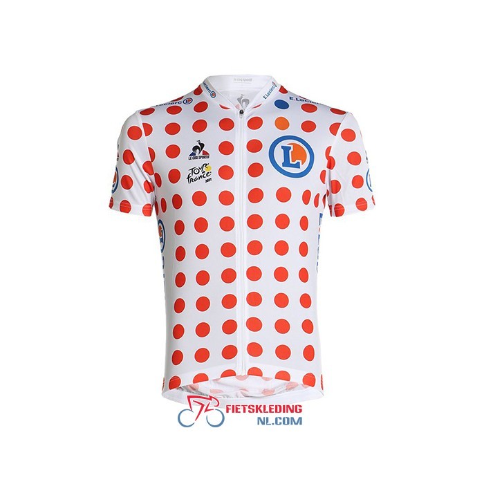 Tour de France Fietsshirt Met Korte Mouwen en Korte Koersbroek 2021 Rood Wit